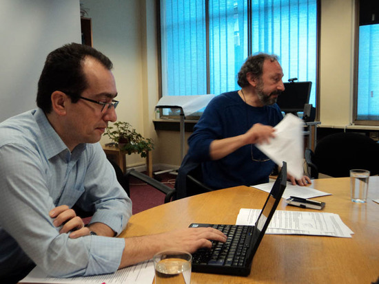 Лондон. Слева Фамиль Исмайлов, справа Марк Григорян - корреспонденты русской службы BBC.