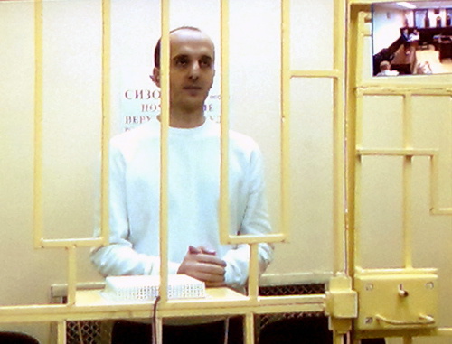 Юсуп Темерханов в СИЗО в день рассмотрения аппеляционной жалобы защиты в верховном суде РФ. Снимок с экрана видеоконференции в зале суда. 4 декабря 2014 г. Фото "Кавказского узла" Юсуп Темерханов в СИЗО в день рассмотрения аппеляционной жалобы защиты в верховном суде РФ. Снимок с экрана видеоконференции в зале суда. 4 декабря 2014 г. Фото "Кавказского узла"