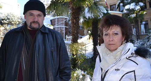 Обвияемая ИринаСнытко с адвокатом Дмитирем Беликовым. Фото Светланы Кравченко для "Кавказского узла"
