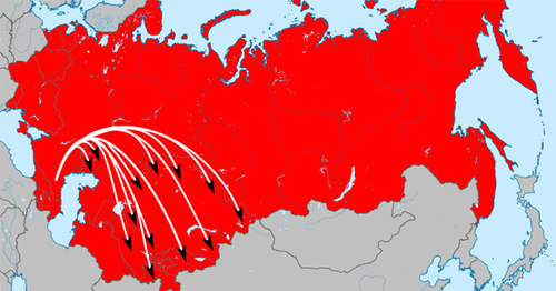 Депортация чеченцев и ингушей. Карта. Фото: Дагиров Умар https://ru.wikipedia.org