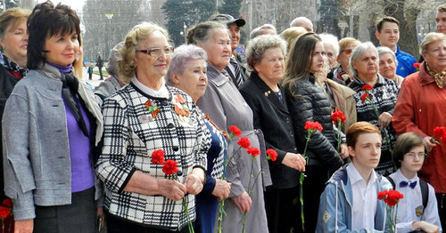 Митинг, посвященный Международному дню освобождения узников фашистских концлагерей. Волгоград, 11 апреля 2017 г. Фото Татьяны Филимоновой для "Кавказского узла"