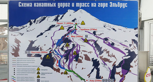 Схема канатных дорог на Эльбрусе. Фото https://www.risk.ru/blog/202183