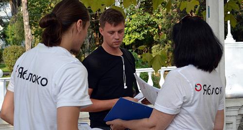 Активисты партии "Яблоко". Сочи. Фото Светланы Кравченко для "Кавказского узла". Активисты партии "Яблоко". Сочи. Фото Светланы Кравченко для "Кавказского узла".