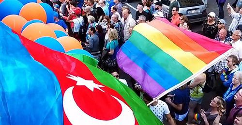 Флаги Азербайджана и ЛГБТ. Фото: Ghvinotsdaati, Wikimedia Commons