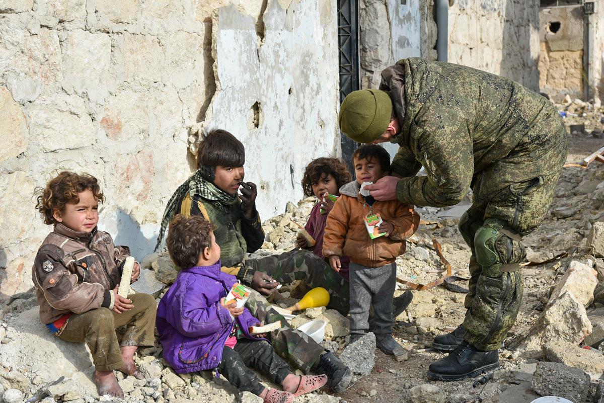 Дети в Алеппо (Сирия). Фото Минобороны России. mil.ru