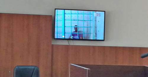 Леонид Жданов присутствовал в суде посредством ВКС. Волгоград, 22 июня 2018 г. Фото Татьяны Филимоновой для "Кавказского узла" Леонид Жданов присутствовал в суде посредством ВКС. Волгоград, 22 июня 2018 г. Фото Татьяны Филимоновой для "Кавказского узла"