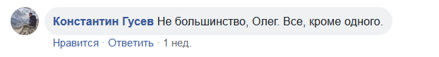 Комментарий Константина Гусева на странице Олега Хабибрахманова в Facebook.