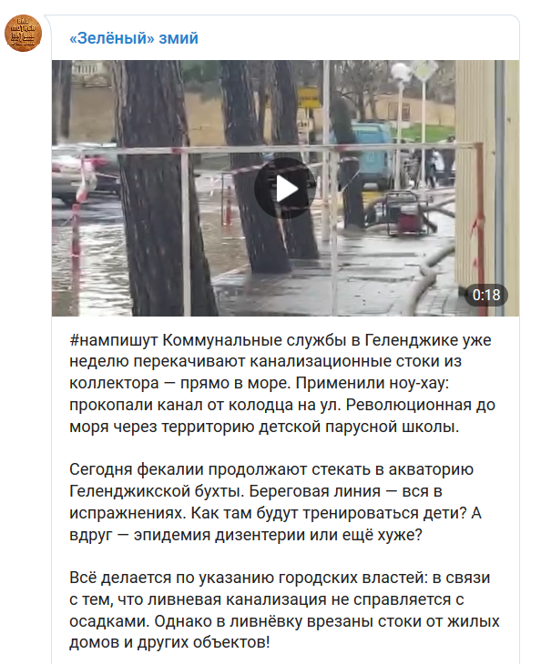 Скриншот сообщения, опубликованного в Telegram-канале «Зелёный» змий 11 января.