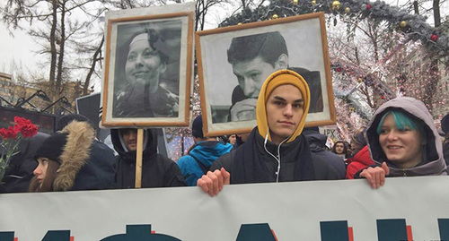 Акция памяти Маркелова и Бабуровой. Москва, 19 января 2019 года. Фото: Nikita Tatarsy (RFE/RL) Акция памяти Маркелова и Бабуровой. Москва, 19 января 2019 года. Фото: Nikita Tatarsy (RFE/RL)
