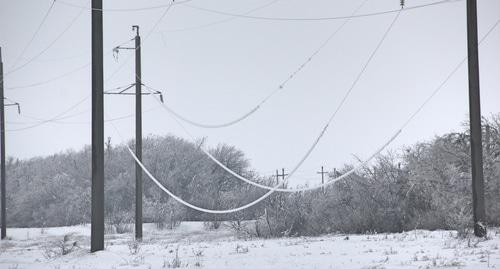 Порванные провода. Ростовская область, февраль 2019 г. Фото Вячеслава Прудникова для "Кавказского узла"