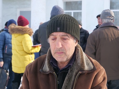 Участник пикета в Гуково 15 февраля 2020 года Акоп Бабаян. Фото Вячеслава Прудникова для «Кавказского узла»