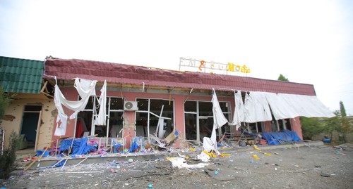 Магазин в Тертере после обстрела, 2-3 октября 2020 года. Фото Азиза Каримова для "Кавказского узла". 