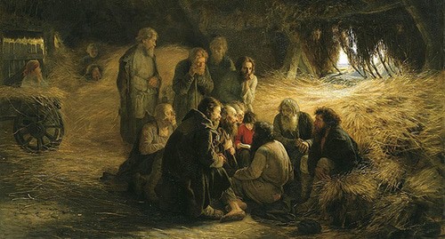 Григорий Мясоедов. «Чтение Положения 19 февраля 1861 года», 1873. Фото: https://ru.wikipedia.org/ Григорий Мясоедов. «Чтение Положения 19 февраля 1861 года», 1873. Фото: https://ru.wikipedia.org/