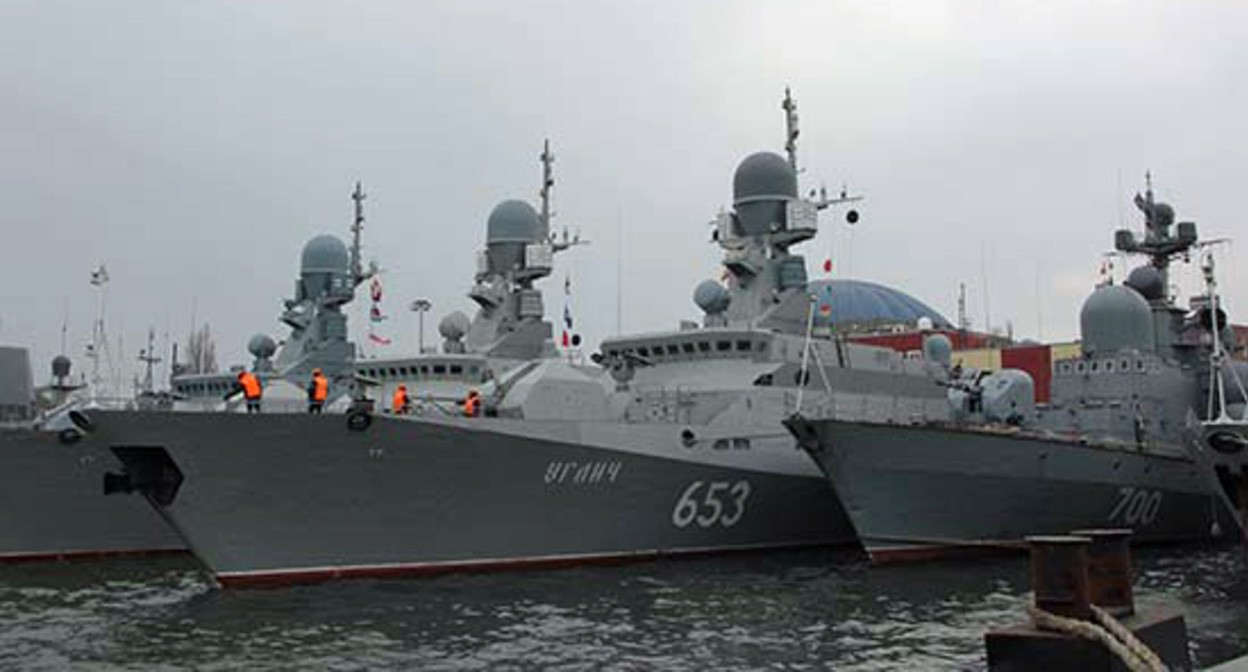 Корабли Каспийской флотилии. Пресс-служба Южного военного округа.