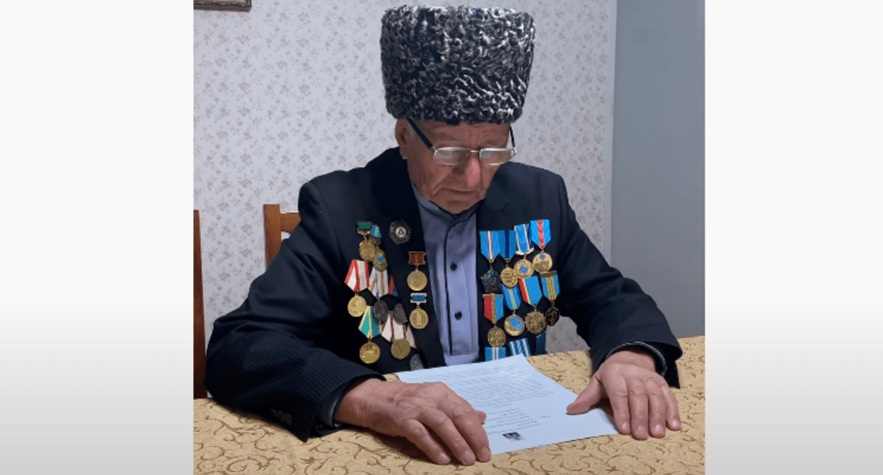 Обращение Салмана Героева к президенту России в поддержку ингушских активистов. Стоп-кадр видео https://www.youtube.com/watch?v=W08tZLfY9Mw