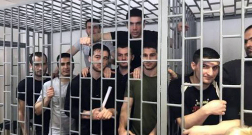 Осужденные по делу о терроризме жители Чечни . Фото  пресс-служба ПЦ "Мемориал"*