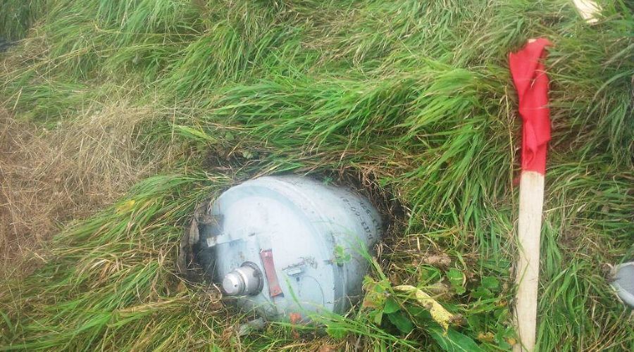 Авиабомба.  Фото пресс-службы ГУ МЧС по ЧР
