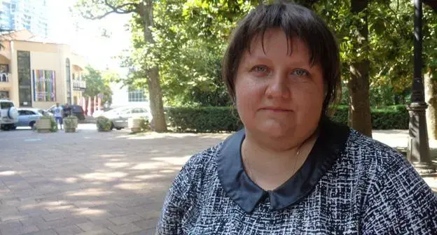 Многодетная мать Наталья Иванкова после суда. Фото Светланы Кравченко для "Кавказского узла"