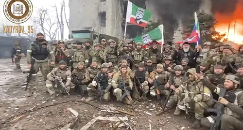 Добровольцы из Чечни на Донбассе. Кадр видео https://vk.com/kadyrov_ramzan_ahmatovich
