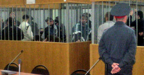 В зале Верховного суда КБР во время слушания по делу нападения на Нальчик, 2009 год. Фото Людмилы Маратовой для "Кавказского узла"