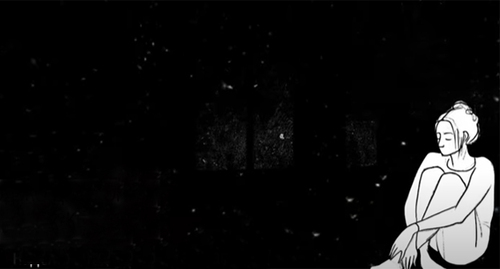 Кадр из анимации о жертве домашнего насилия. Скриншот видео "Кавказского узла" https://www.youtube.com/watch?v=cyf1GcxSt48