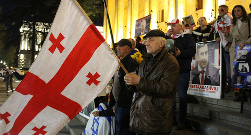 Сторонники Саакашвили на акции в Тбилиси. Ноябрь 2022 г. Фото Инны Кукуджановой для "Кавказского узла"