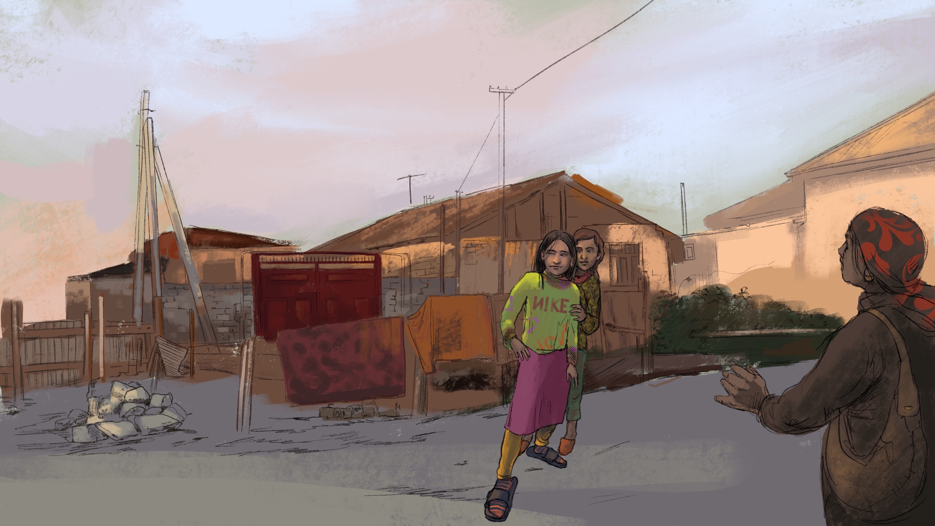 Дети на улицах "цыганского квартала". Иллюстрация "Мейдан ТВ"