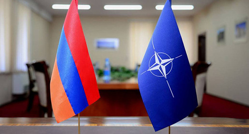 Флаги Армении и НАТО. Фото: https://a1plus.am