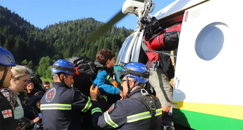 Спасательная операция в Шови. Фото: пресс-служба МВД Грузии