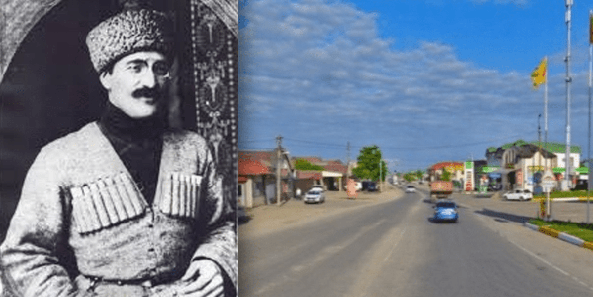 Улица Катханова в Баксане и Назир Катханов. Коллаж "Кавказского узла". Скриншот фото из Telegram-канала правозащитного центра КБР от 16.11.24, https://t.me/zapravakbr/3108 Фото:commons.wikimedia.org

