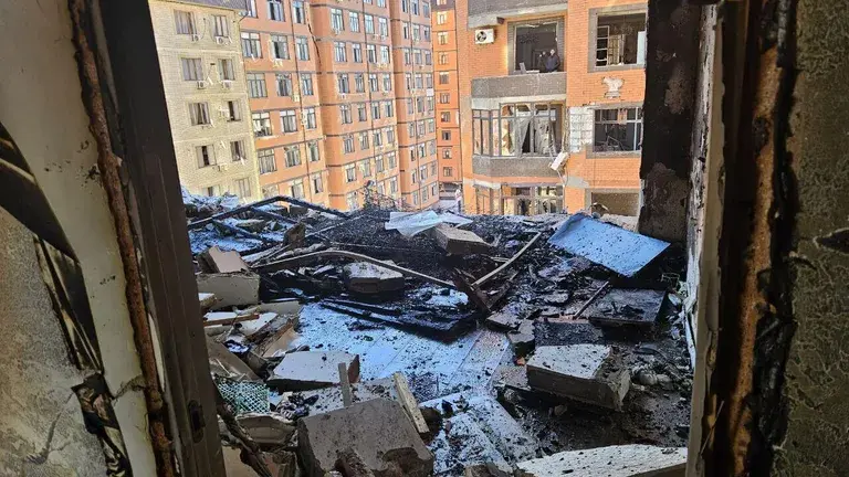 Взрыв в многоэтажном доме в Махачкале. 25 марта 2025 г. Фото: Госжилинспекция РД/Telegram