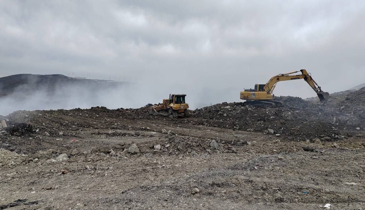 Пожар на мусорном полигоне в Новороссийске. Скриншот поста в телеграм-канале оперативного штаба Краснодарского края https://t.me/opershtab23/13065