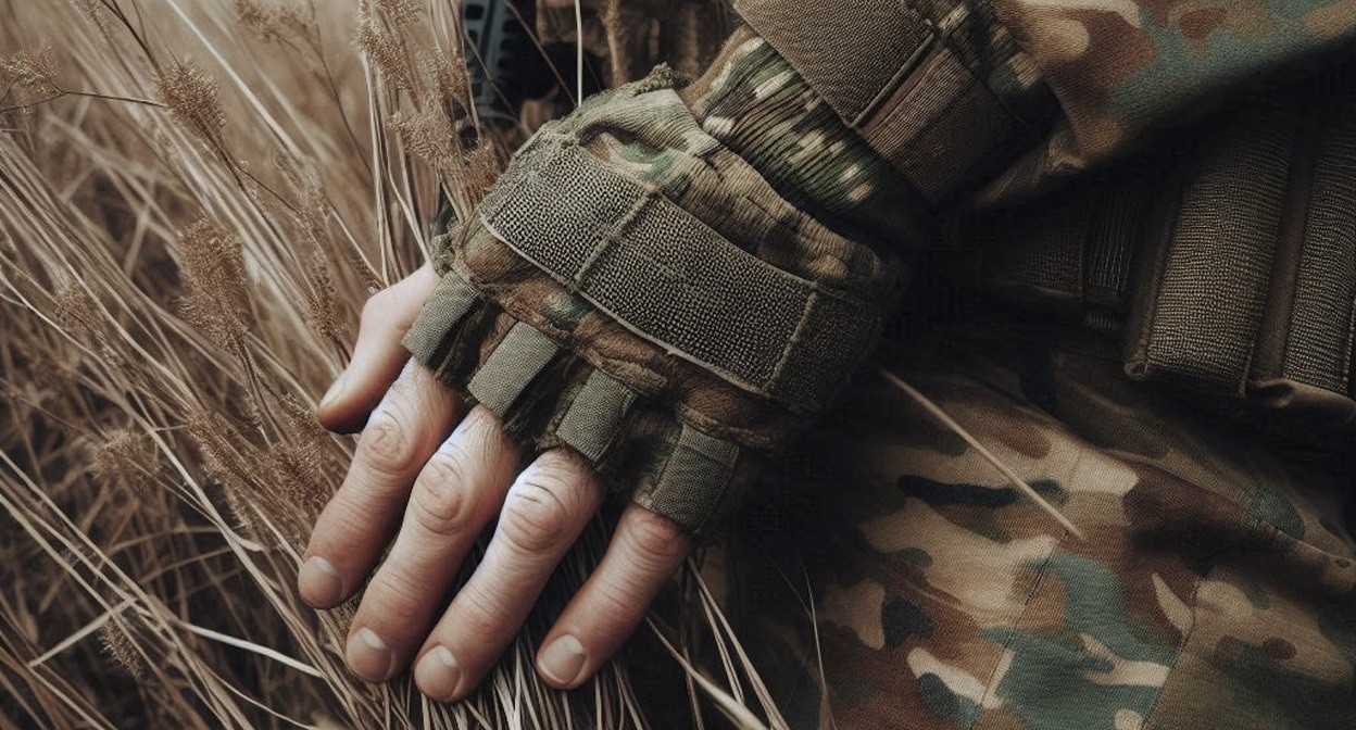 Рука военного. Иллюстрация создана "Кавказским узлом" с помощью ИИ в программе Copilot