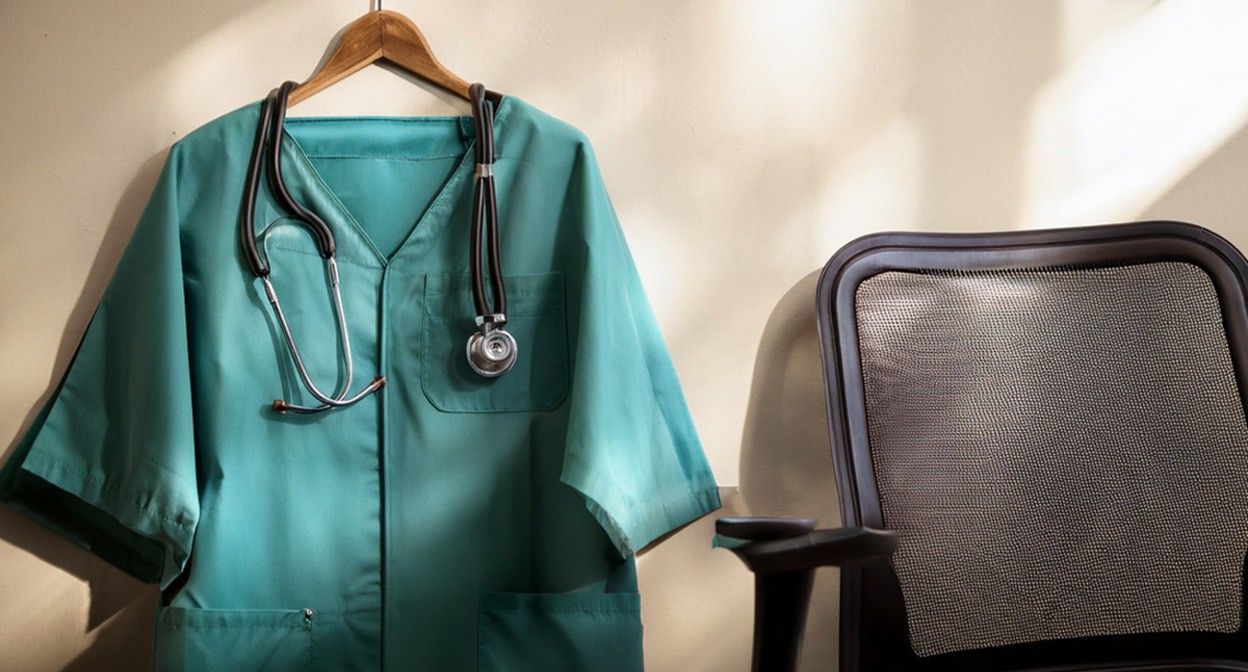 Форма врача. Иллюстрация создана «Кавказским узлом» с помощью ИИ в программе Photoshop