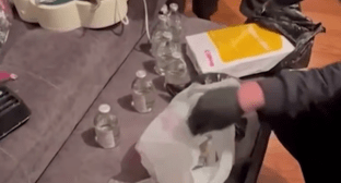 Силовики отчитались об изъятых в Хасавюрте компонентах взрывного устройства. Стоп-кадр видео РГВК