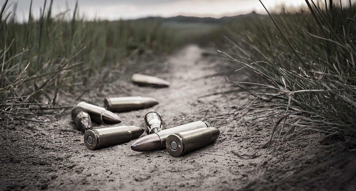 Патроны на земле. Иллюстрация создана "Кавказским узлом" с помощью ИИ в программе Photoshop