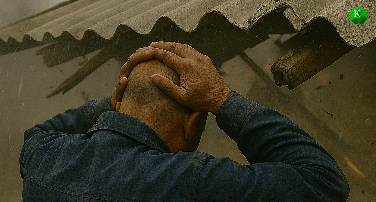 Обрушение крыши. Иллюстрация создана «Кавказским узлом» с помощью ИИ в программе Copilot