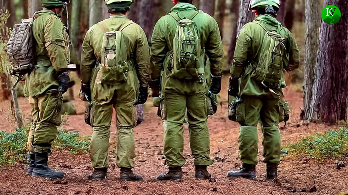 Военные на подготовке. Иллюстрация создана "Кавказским узлом" с помощью ИИ в программе Photoshop