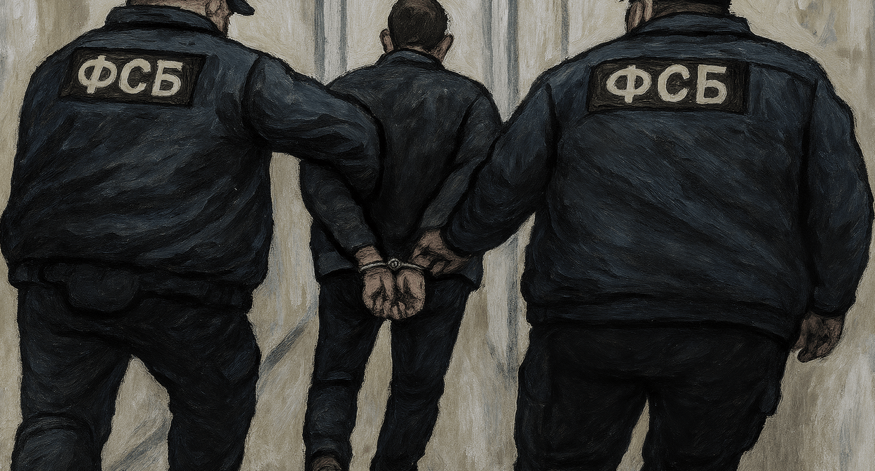 Арест подростка. Иллюстрация создана «Кавказским узлом» с помощью ИИ в программе Copilot
