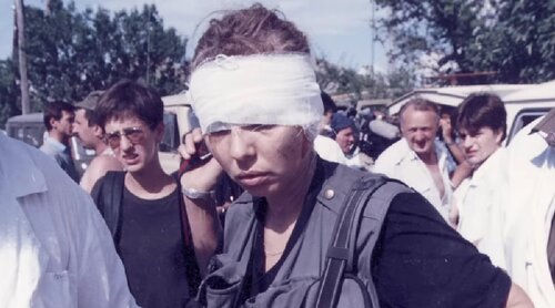 Раненая фотокорреспондент Наталья Медведева в Буденновска. Фото https://t.me/minutavminutu/8108