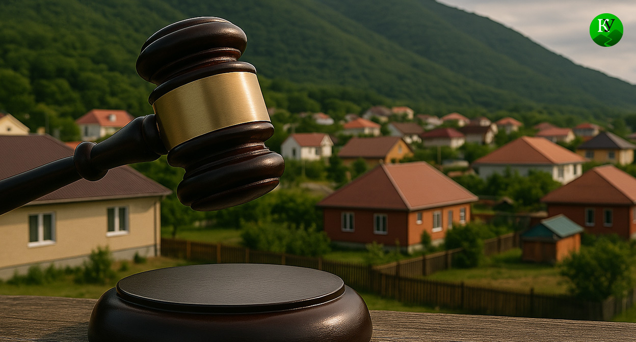Суд и коттеджный поселок. Иллюстрация создана "Кавказским узлом" с помощью ИИ в программе Copilot