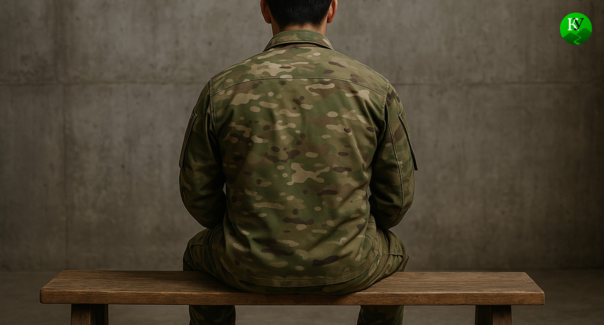 Осужденный военный. Иллюстрация создана «Кавказским узлом» с помощью ИИ в программе Copilot