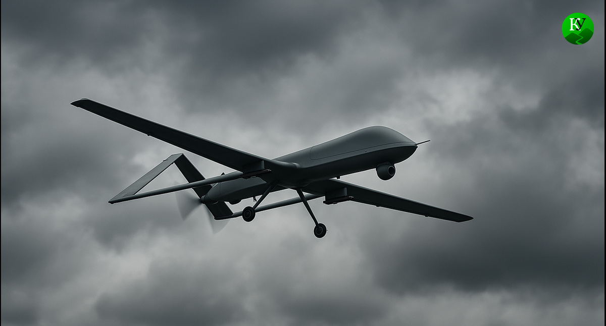 БПЛА в вечернем небе. Иллюстрация создана "Кавказским узлом" с помощью ИИ в программе Copilot