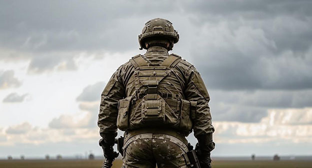 Военнослужащий. Иллюстрация "Кавказского узла", созданная при помощи ИИ в программе Copilot