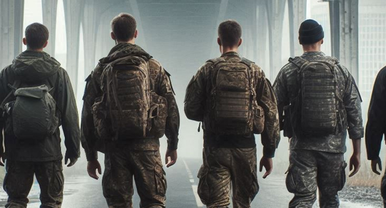 Военные на СВО. Иллюстрация создана "Кавказским узлом" с помощью ИИ в программе Copilot