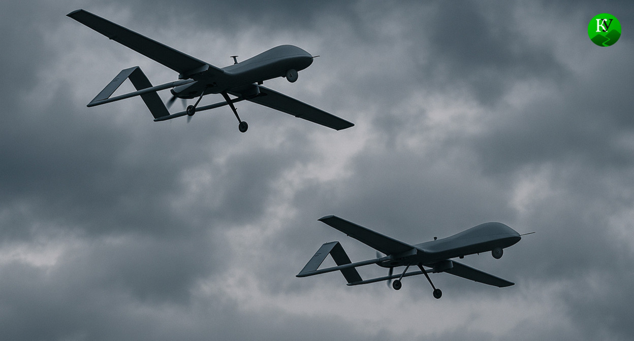 БПЛА в небе. Иллюстрация создана "Кавказским узлом" с помощью ИИ в программе Copilot