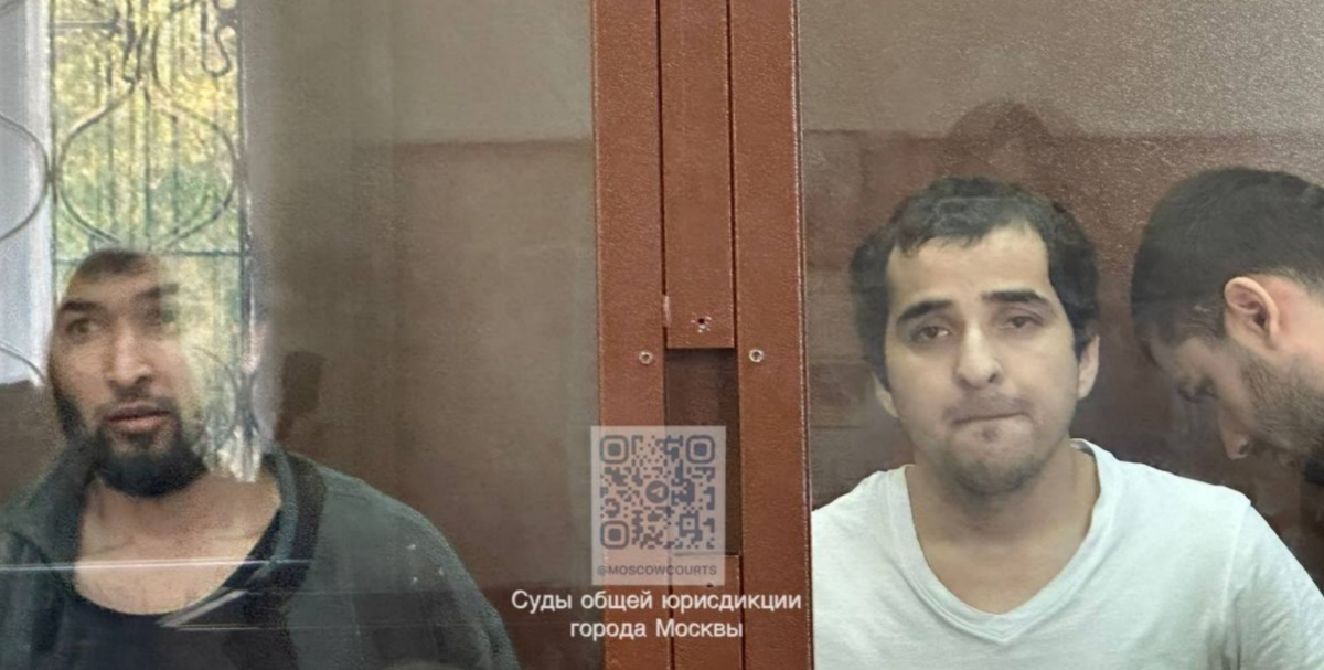 Арестованные по делу о теракте в "Крокусе" в зале суда. Скриншот фото из Telegram-канала судов общей юрисдикции Москвы от 29.08.24, https://t.me/moscowcourts/4456