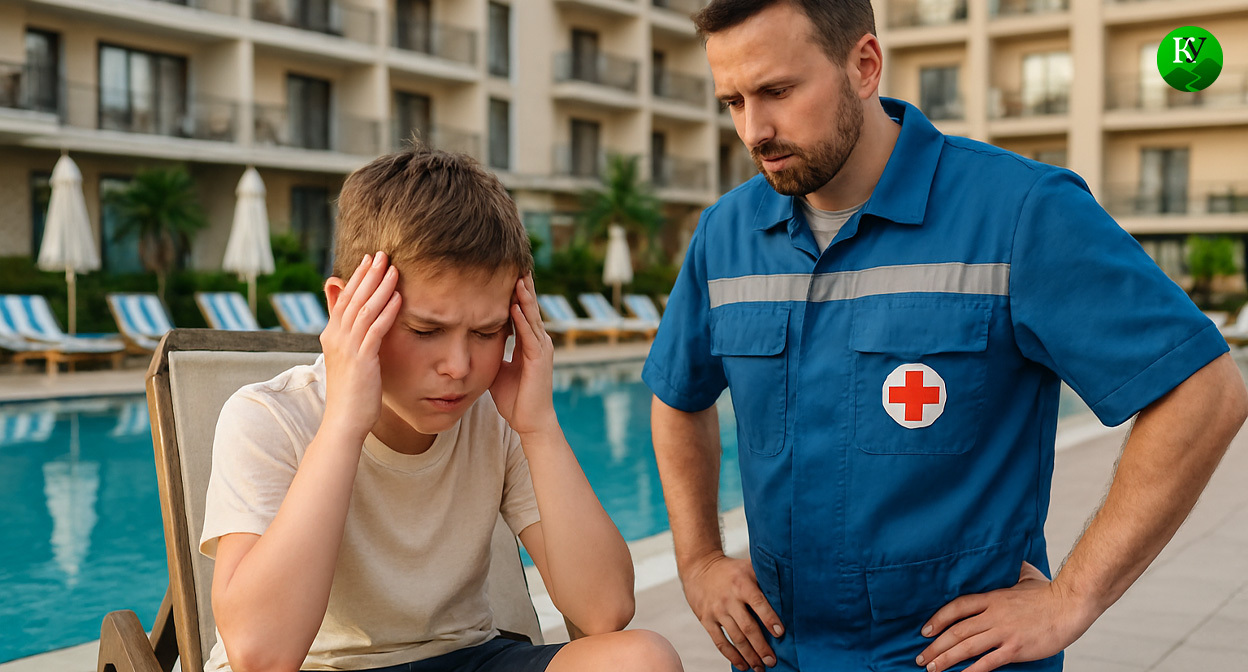 Ребенок отравившийся хлором. Иллюстрация создана «Кавказским узлом» с помощью ИИ в программе Copilot