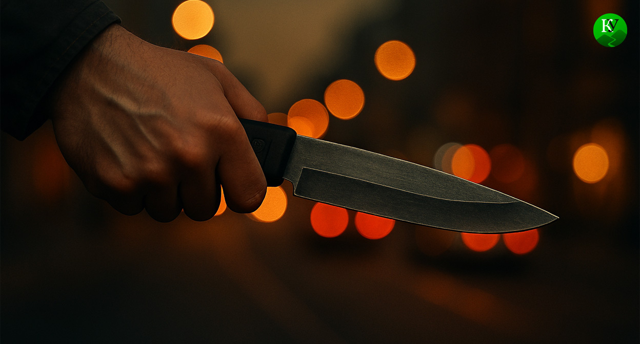 Нож в мужской руке. Иллюстрация создана "Кавказским узлом" с помощью ИИ в программе Copilot