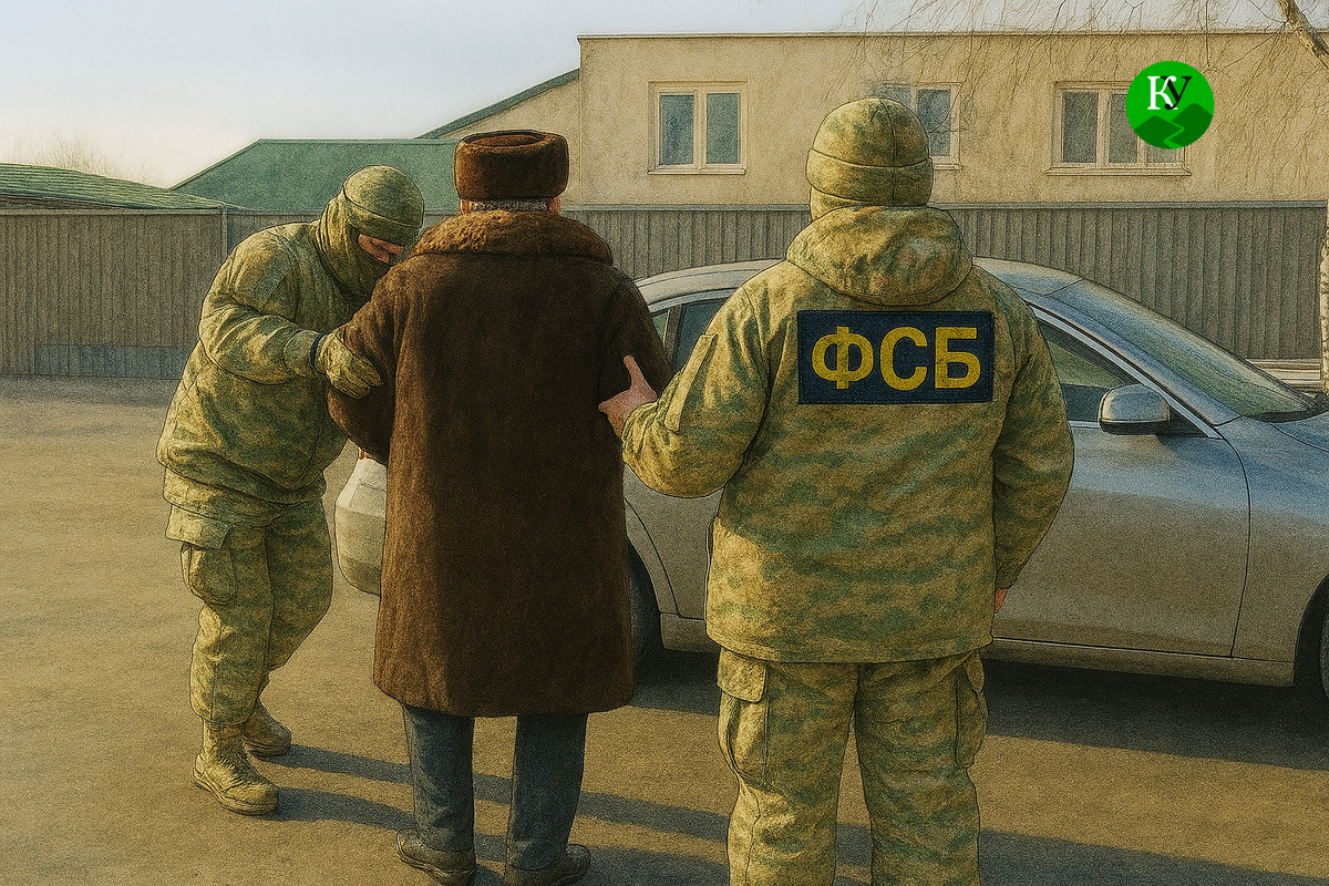 Задержание Александра Пономарева. Иллюстрация создана "Кавказским узлом" с помощью ИИ в программе Copilot